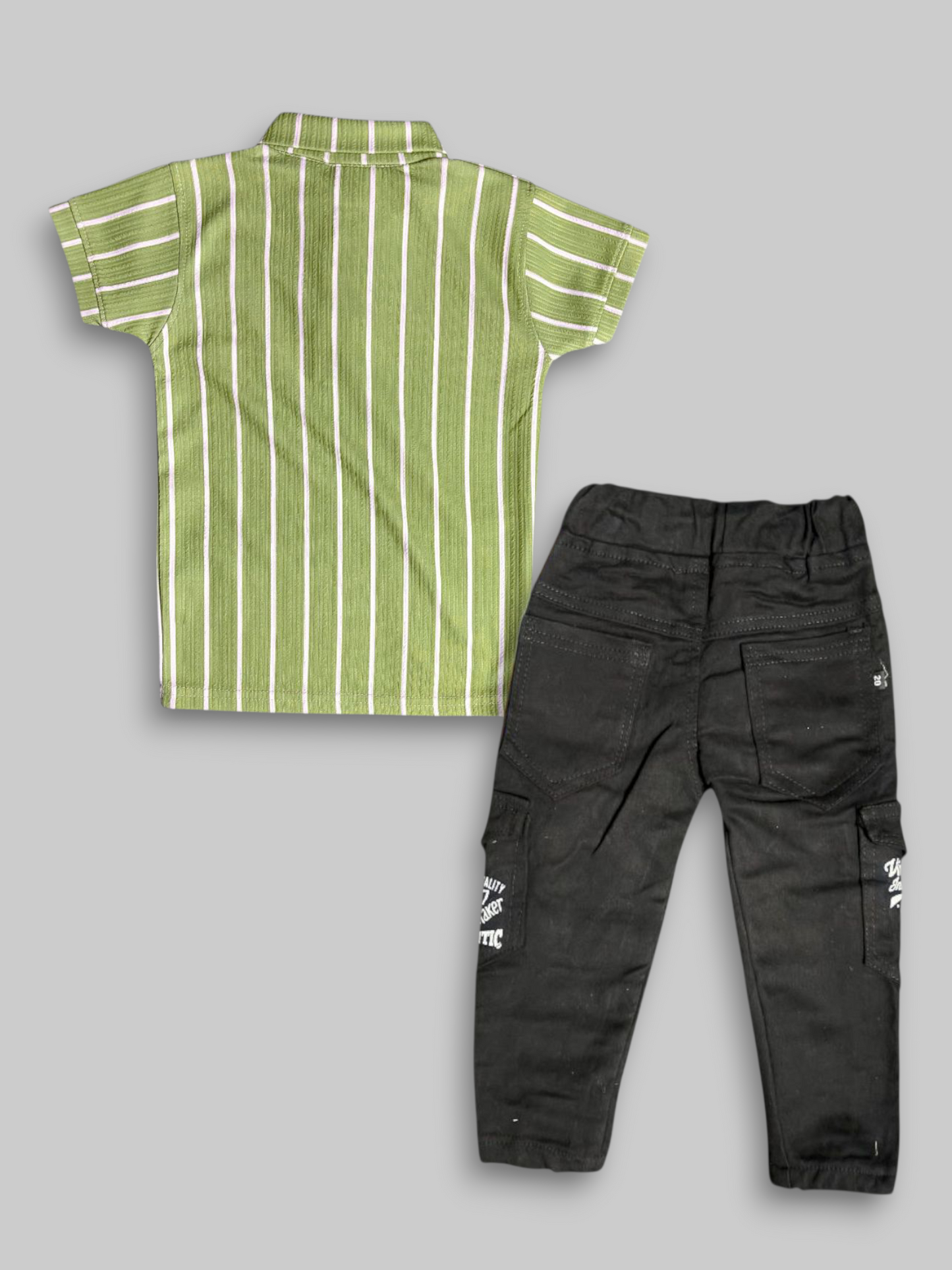 Kids Boys “Sunbeam Wave” T-Shirt with Black Denim Jeans Set
