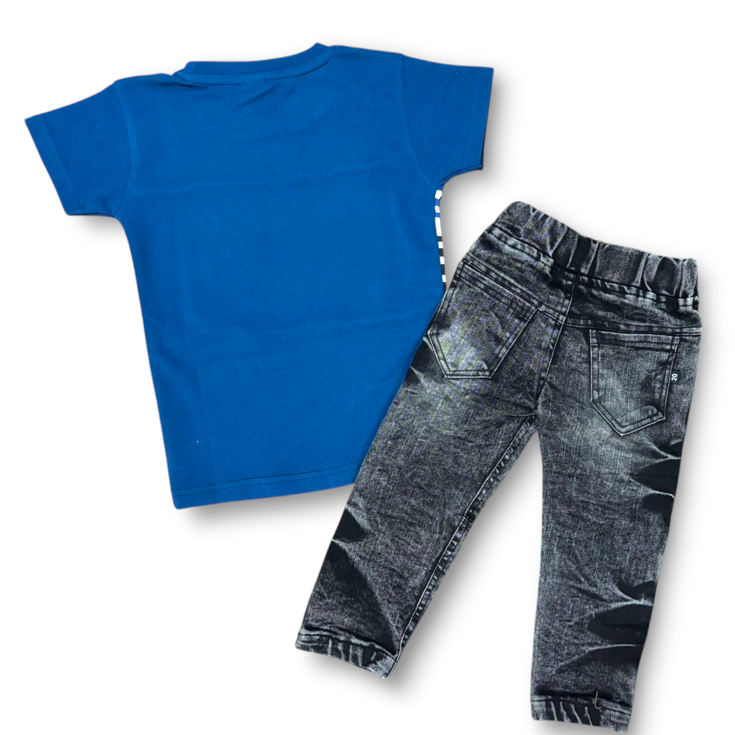 Boys' Striped Red T-Shirt & Jeans Set