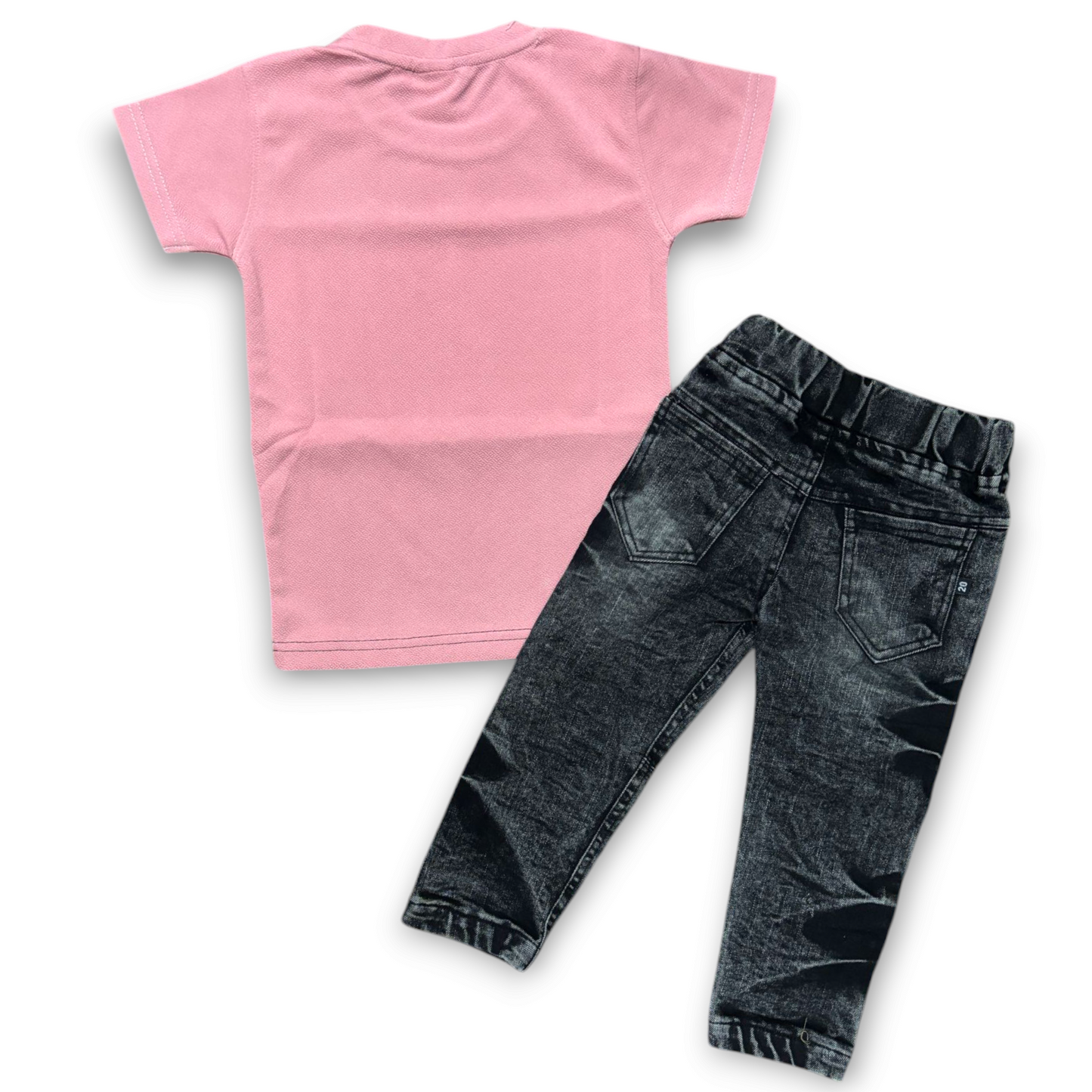 Jungle X Outfit Pink T-shirt & Jeans Set
