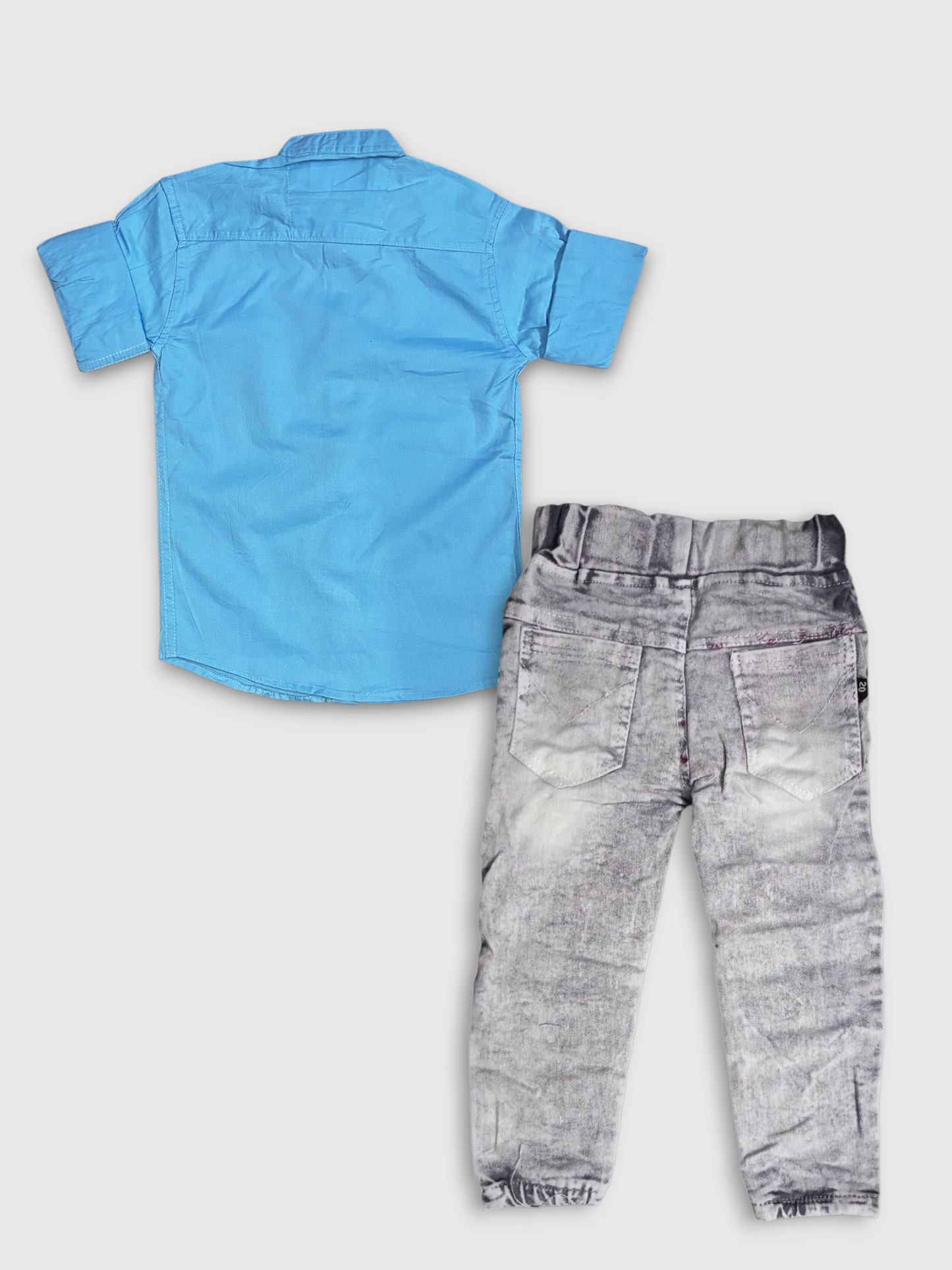 Boys’ Sky Shirt & Printed Jogger Jeans Set