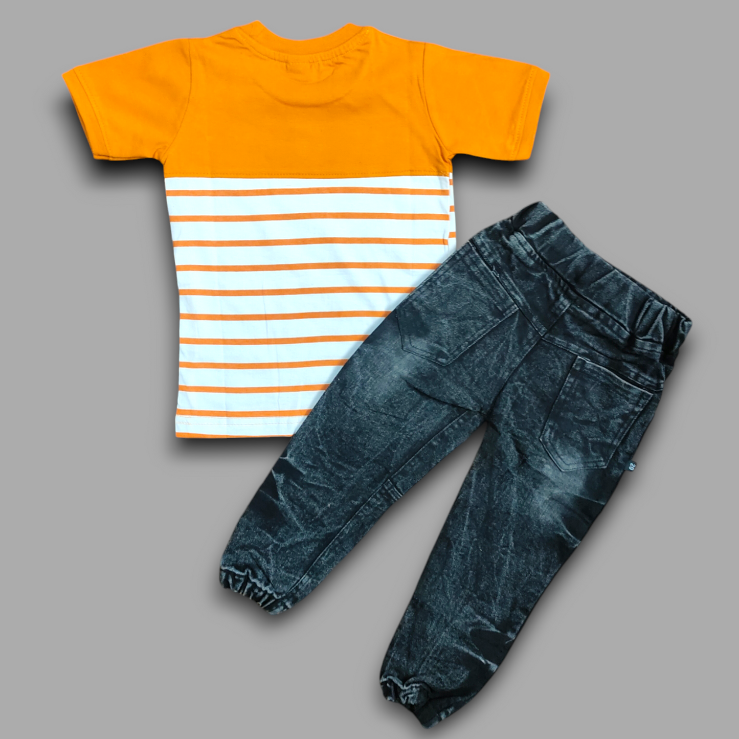 Kids' Casual Yellow T-Shirt & Classic Denim Jeans