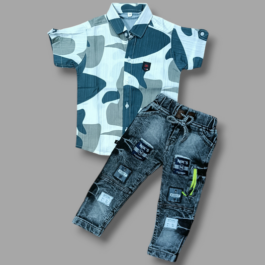 Kids Shirt & Jeans Set For Boys