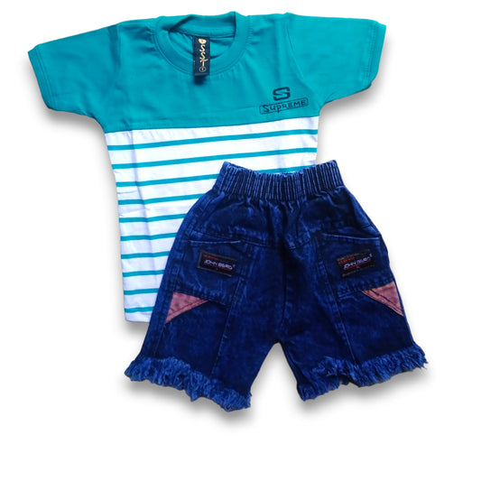 Sky Striped T-shirt & Shorts