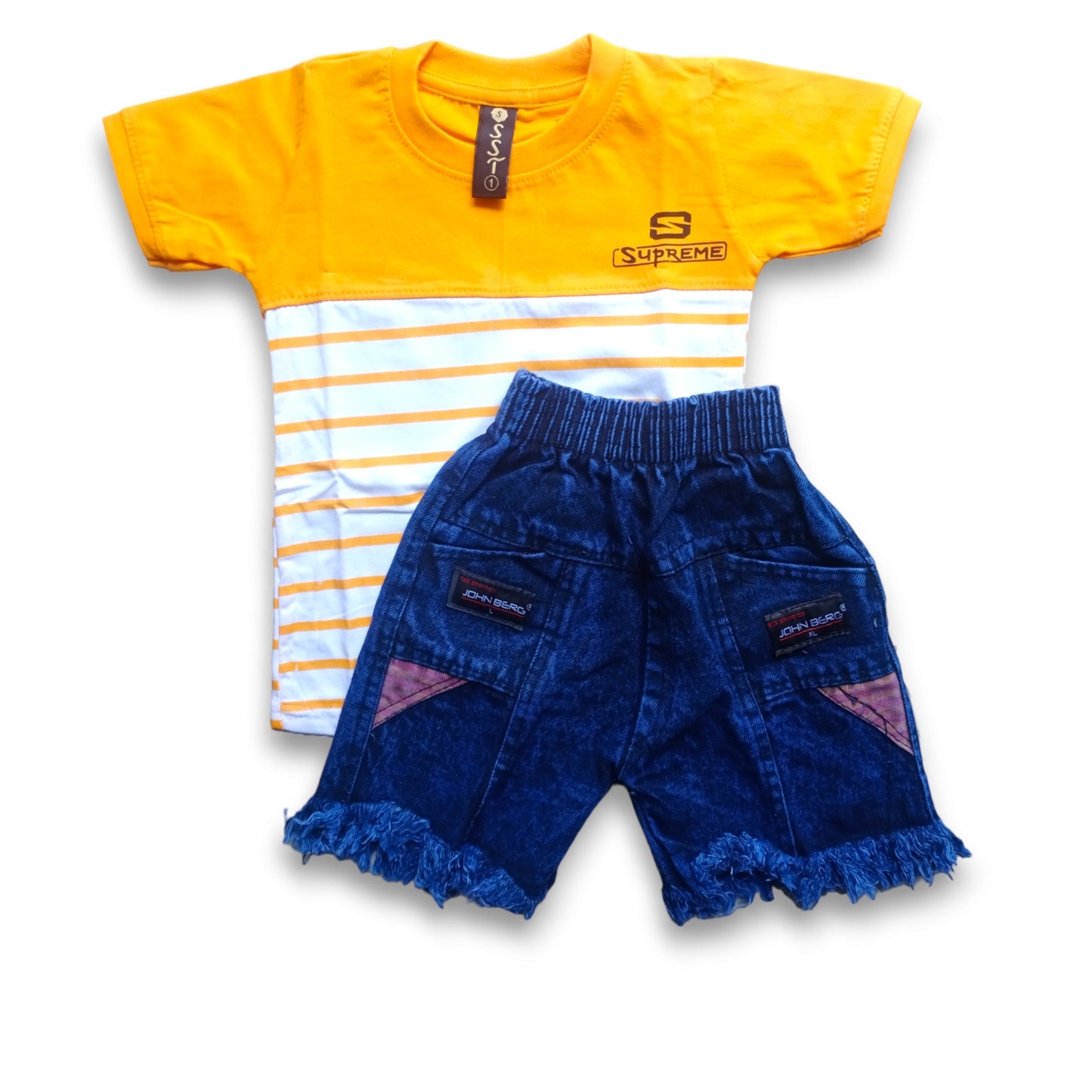 Yellow Striped T-shirt & Shorts