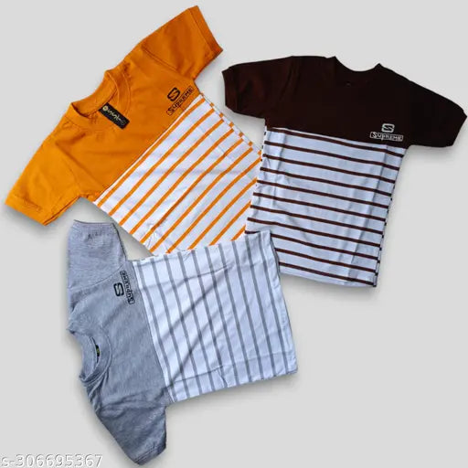 Striped Supreme T-shirt Pack OF 3