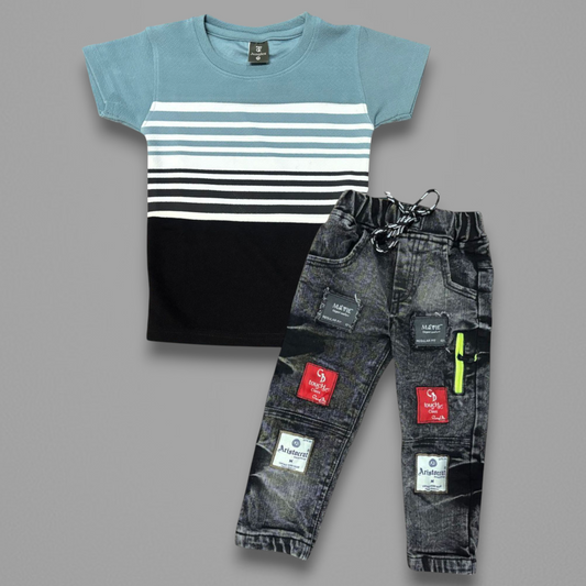 Boys' Sky T-Shirt & Jeans Set - Jungle X